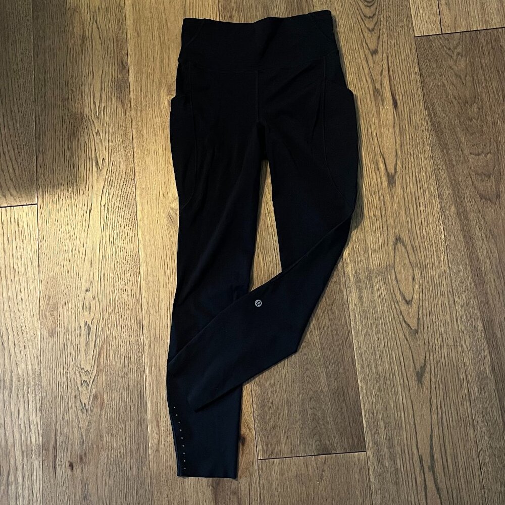 Lululemon 25" Black Fast & Free High Rise Crop Legging